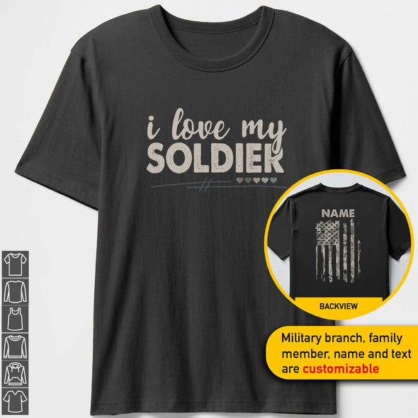 Custom Military Mom Family Love Sides Shirts Personalize Family Apparel
