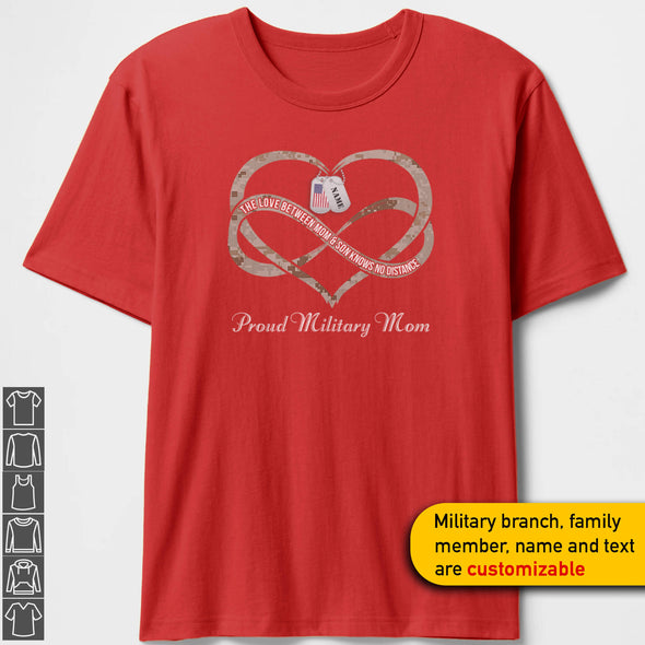 Custom Military Mom Infinity Love Shirts Personalize Family Apparel