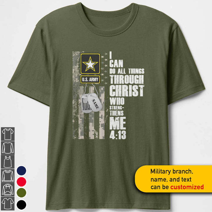 Army Mom Grandma Philippians 4:13 T-shirts