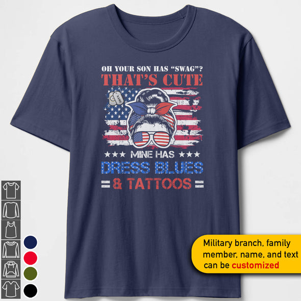 Custom Military Mom Swag T-shirts Personalize Family Apparel