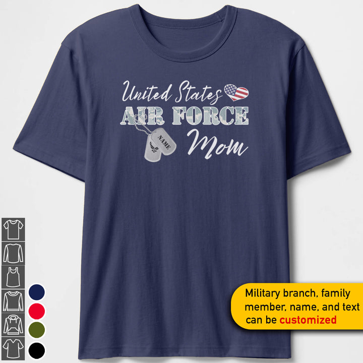 Custom United States Proud Military Mom Shirts Personalize Family Apparel