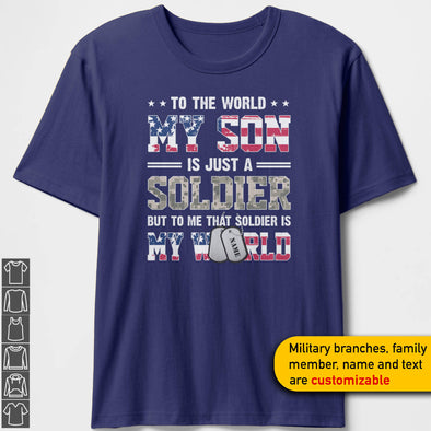 Custom World Military Mom Family T-shirts Personalize Family Apparel