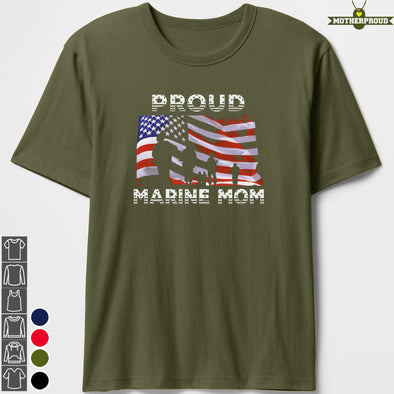 Flag Proud Marine Mom T-shirts