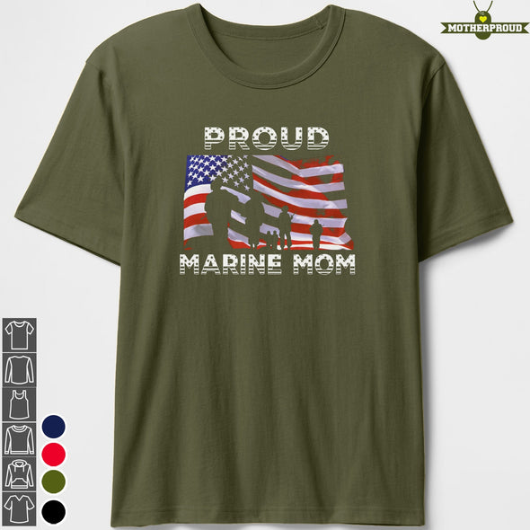 Flag Proud Marine Mom T-shirts