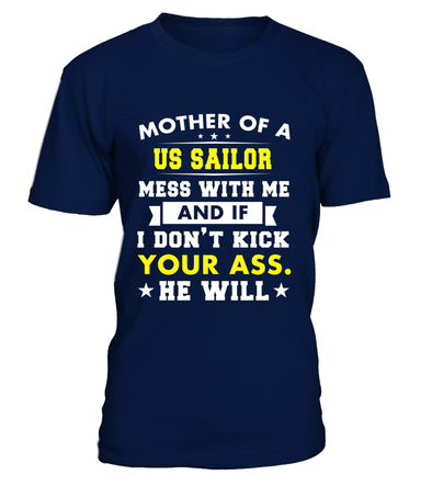 Navy Mom Kick Ass T-shirts - MotherProud