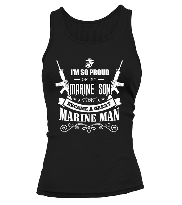 Marine Mom - Became A Great Man T-shirts - MotherProud