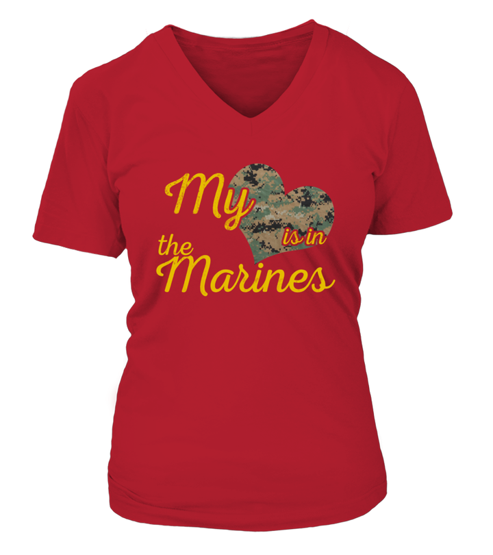 Marine Mom My Heart Camo T-shirts - MotherProud