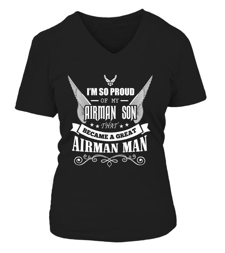 Air Force Mom - Became A Great Man T-shirts - MotherProud