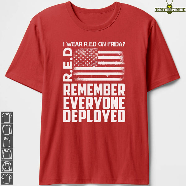 I Wear RED on Fridays Military T-shirts