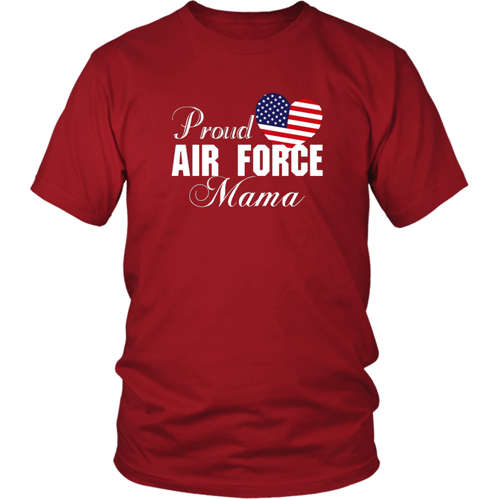 Gift for Grandma - Proud Air Force Mama Heart T-shirt - MotherProud