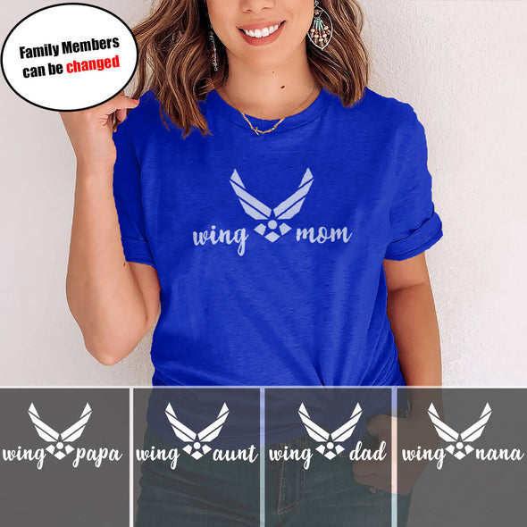 Personalized Wing Air Force Mom Family T-shirts