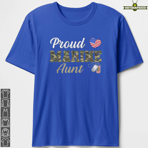 Marine Aunt Flaf Heart T-Shirts
