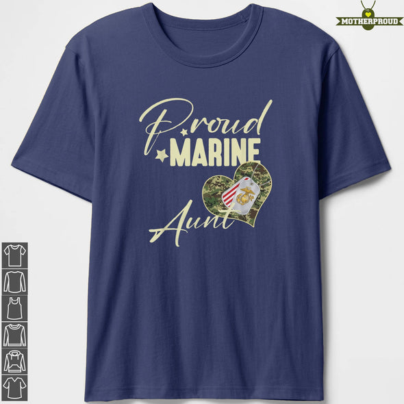 Marine Aunt Heart Camo T-Shirts