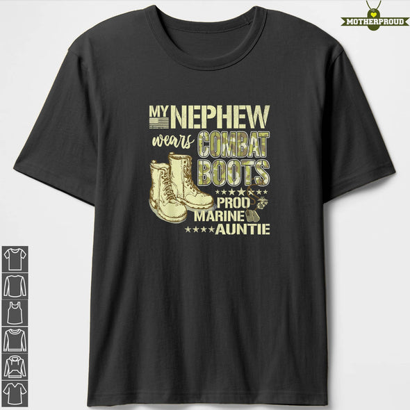 Marine Aunt Nephew Combat Boots T-Shirts