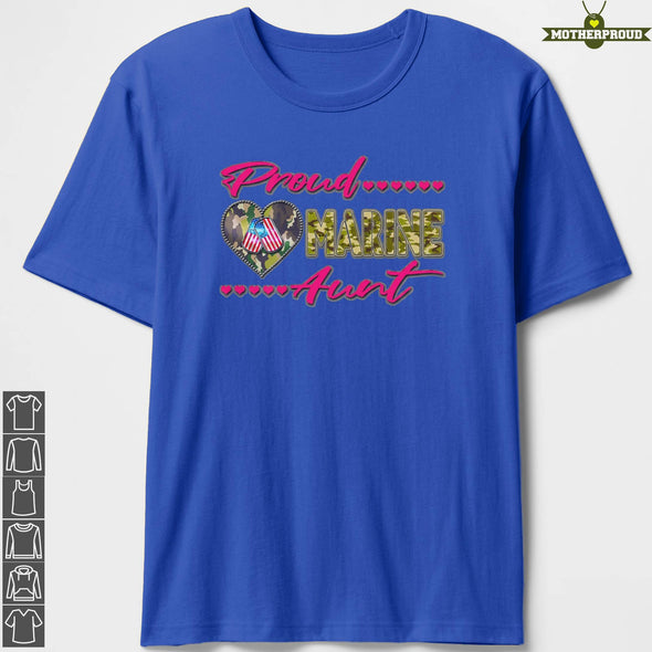 Marine Aunt Proud Camo Heart T-Shirts