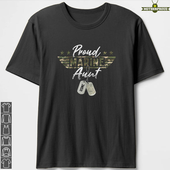 Marine Aunt Proud Dog Tag T-Shirts