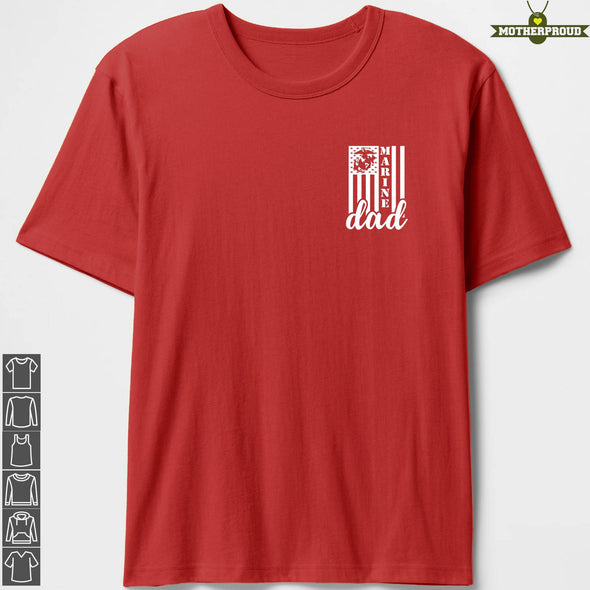 Marine Dad Flag Chest T-Shirts