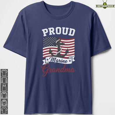 Marine Grandma Anchor Flag T-Shirts