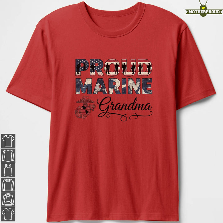 Marine Grandma Camo Flag T-Shirts