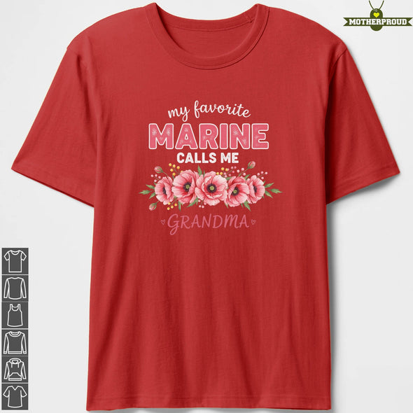 Marine Grandma Flowers T-Shirts