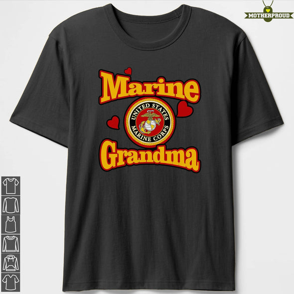 Marine Grandma Heart T-Shirts