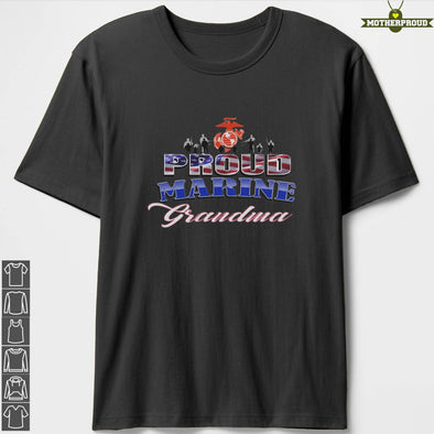 Marine Grandma Silhoulette T-Shirts