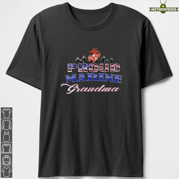 Marine Grandma Silhoulette T-Shirts
