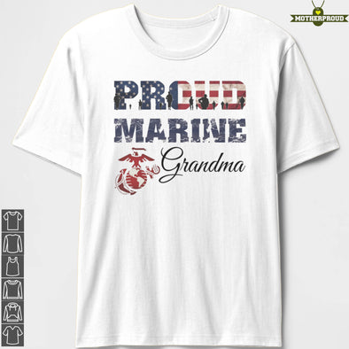 Marine Grandma Vintage Flag T-shirts