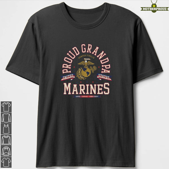 Marine Grandpa Honor Courage Commitment T-Shirts