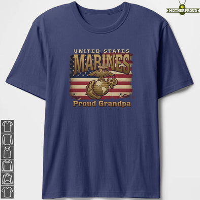 Marine Grandpa Us Flag T-Shirts