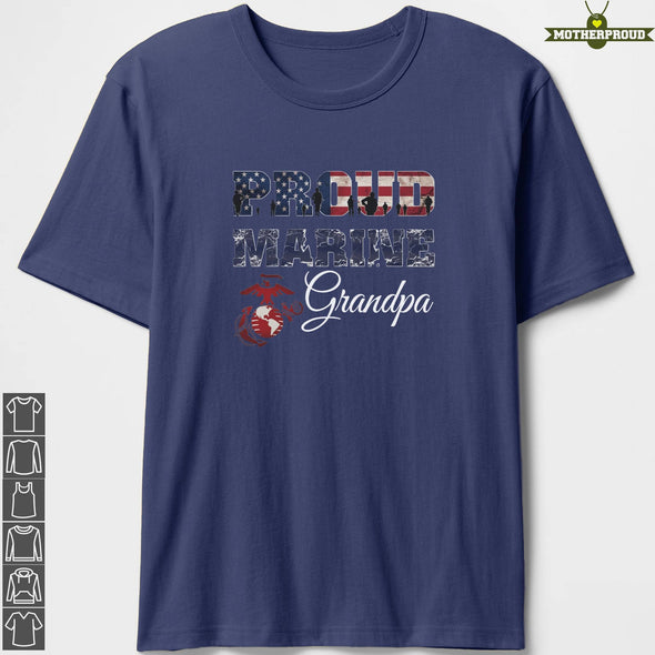 Marine Grandpa Vintage Flag T-Shirts
