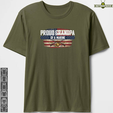 Marine Grandpa of a Marine Flag T-Shirts