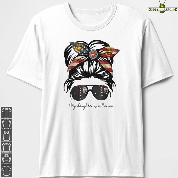 Marine Mom Daughter Messy T-shirts