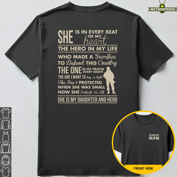Marine Mom She's My Daughter And Heroes T-shirts