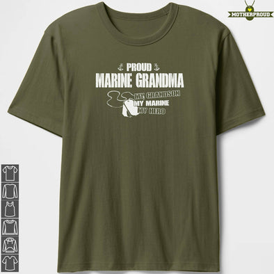 Marine Grandma Grandson Hero T-shirts