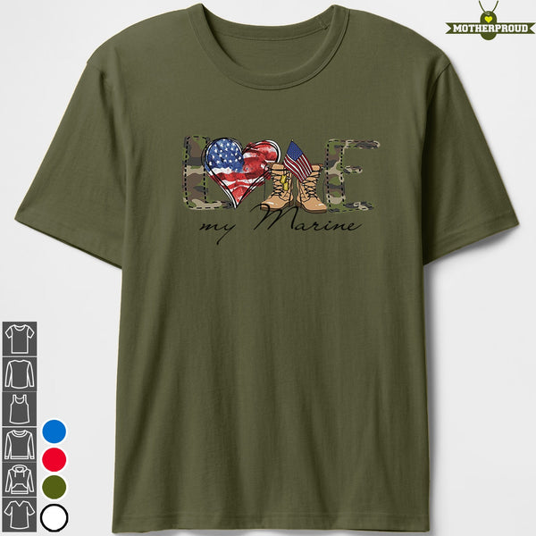 Marine Mom Family Love My Marine Symbols T-shirts