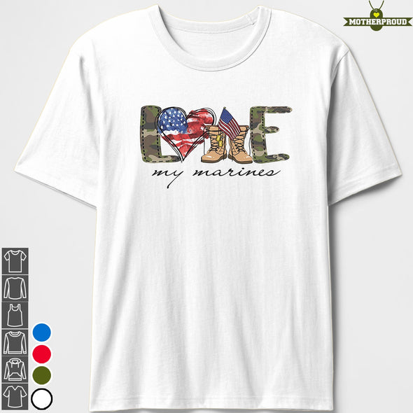 Marine Mom Family Love Symbol Plural T-shirts
