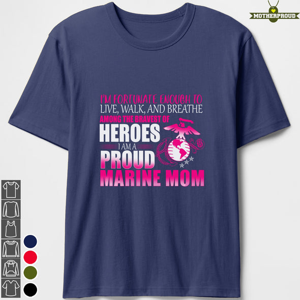 Marine Mom Fortunate Enough T-shirts