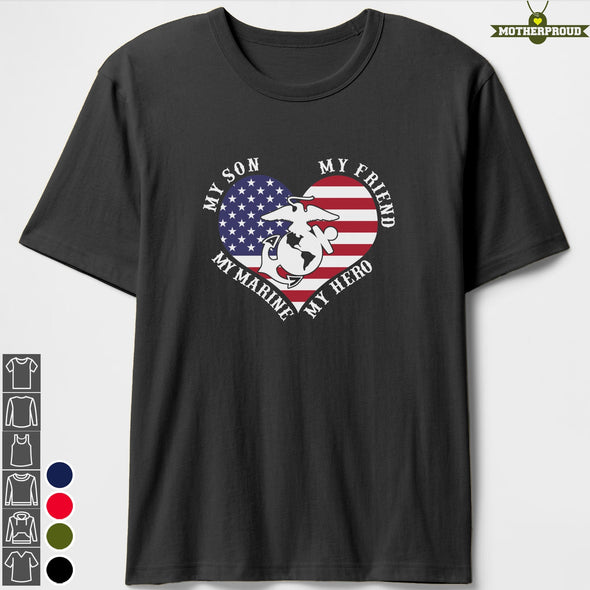 Marine Mom My Friend Heart T-shirts