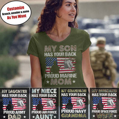 My Son Has Your Back Custom T-shirts Military Parents Apparel