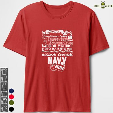 Navy Mom Always Loving T-shirts