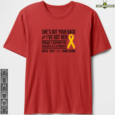 Navy Mom Got Your Back Red Friday Daughter T-shirts