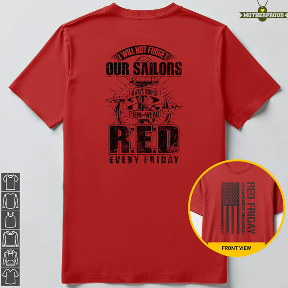 Navy Mom Red Friday Not Forget Sides T-shirts