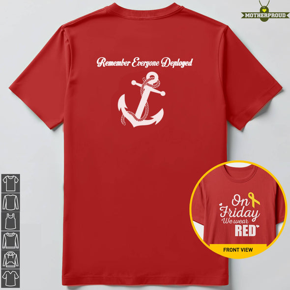 Navy Mom Wear RED on Friday T-shirts