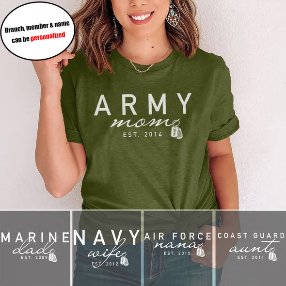 Personalized Military Mom Family EST T-shirts
