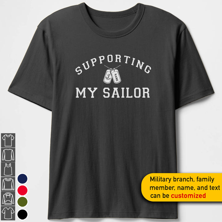 Personalized Military Mom Family Supporting T-shirts