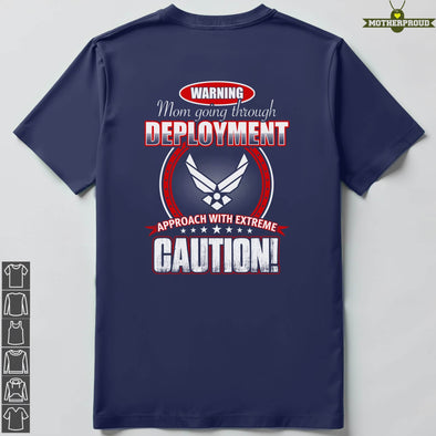 Proud Air Force Mom Approach with Caution T-shirts