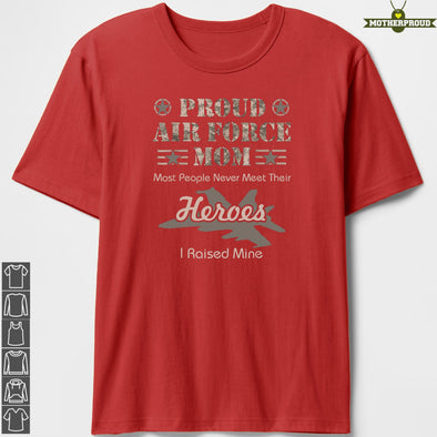 Proud Air Force Mom Camo Heroes T-shirts