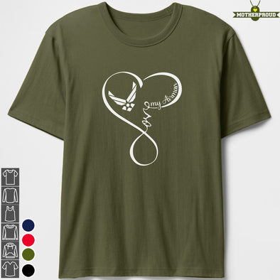 Proud Air Force Mom Love My Airman Heart Shape T-shirts