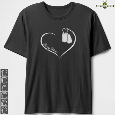 Proud Army Mom Curve Heart T-shirts